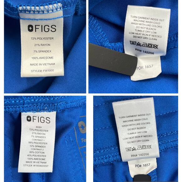 Figs Scrub Set Royal Blue Zamora Jogger Pants XSP Catarina One-Pocket Top XS - Picture 11 of 16